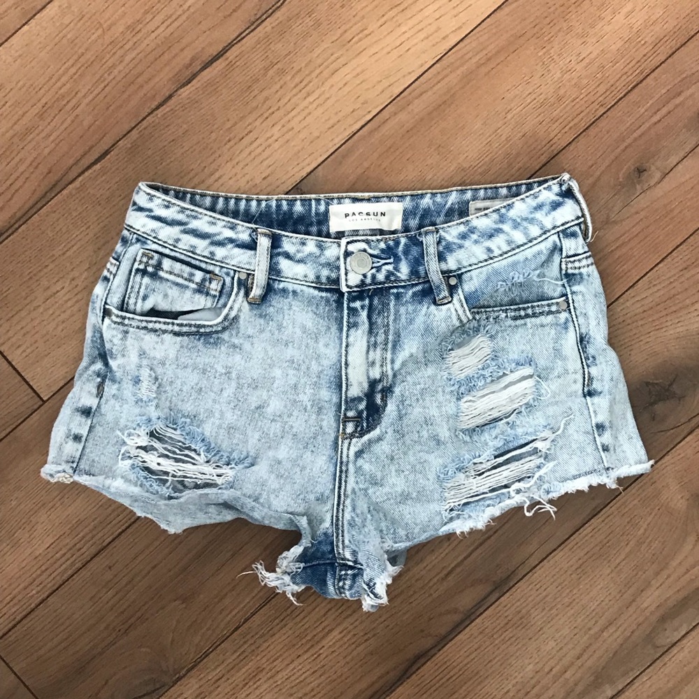 PacSun Light Wash Distressed Denim Jean Shorts